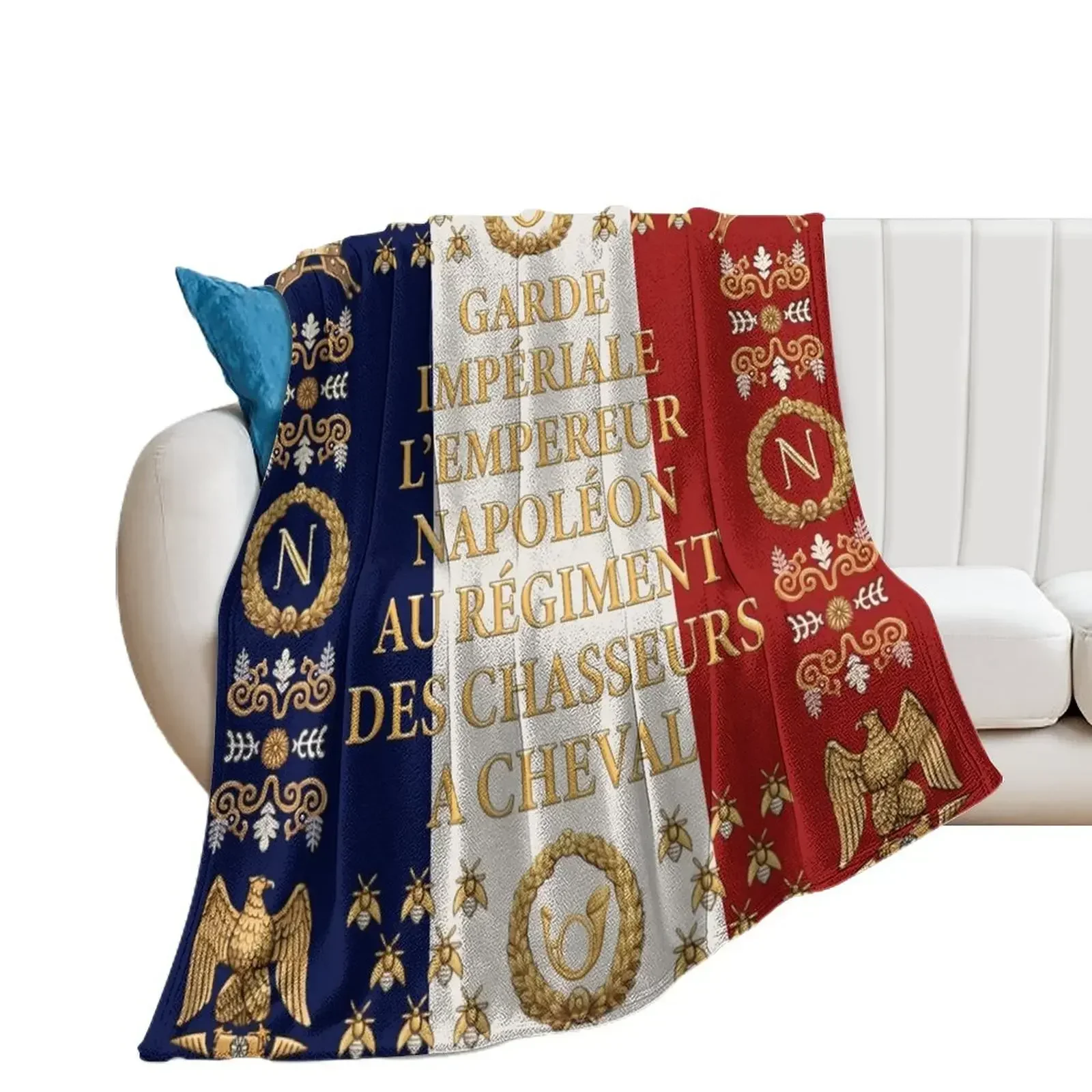 

Napoleonic French flag of the Chasseurs A cheval de la Garde Throw Blanket warm winter Thin Soft Big Blankets