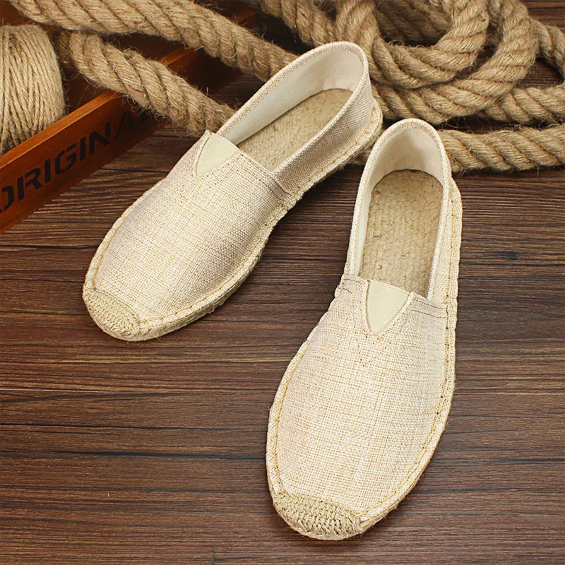 2022 Summer Autumn Men Canvas Shoes Breathable Men\'s Casual Shoes Slip-On Hemp Shoes Graffiti Espadrilles Women Footwear Flats