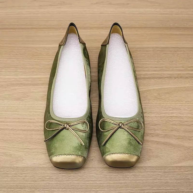 

Designer Cross-Strap Women's Fashion Square-Toe Bow Shoes Comfortable Ladies' Dress Ballet Flats