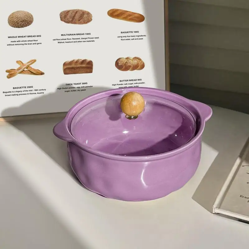 6.5 بوصة أطباق سيراميك المنزلية Underglaze اللون الصلبة أدوات المائدة الطعام مع غطاء الكورية الجديدة طالب صحن المعكرونة