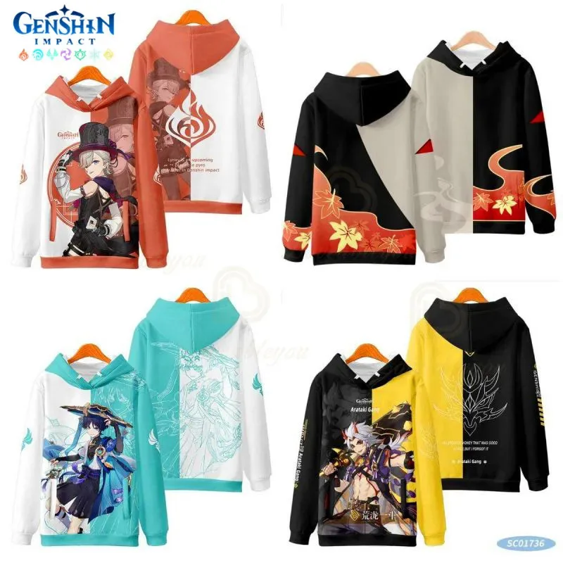 

Genshin Impact Cute Kids Baby Boy Hoodies Anime Cartoon Kujo Sara Lisa Boys Girls Sweatshirts Spring AutumnThin Coat Children