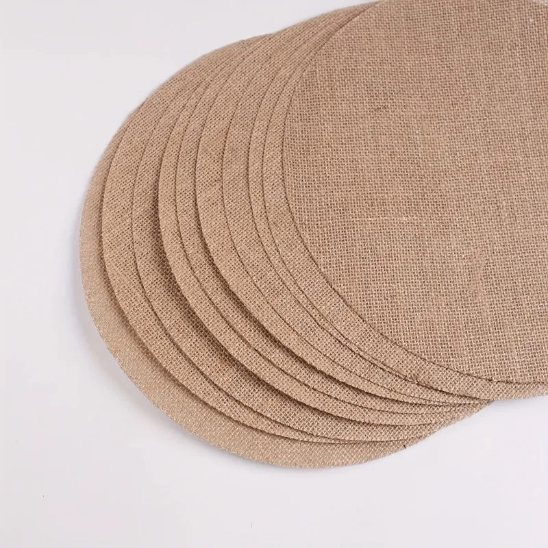 Sousplat Redondo de Linho e Juta de 30cm para Mesa de Jantar, Base para Pratos e Xícaras de Chá, Decoração para Casa, Casamento e Festas de Aniversário