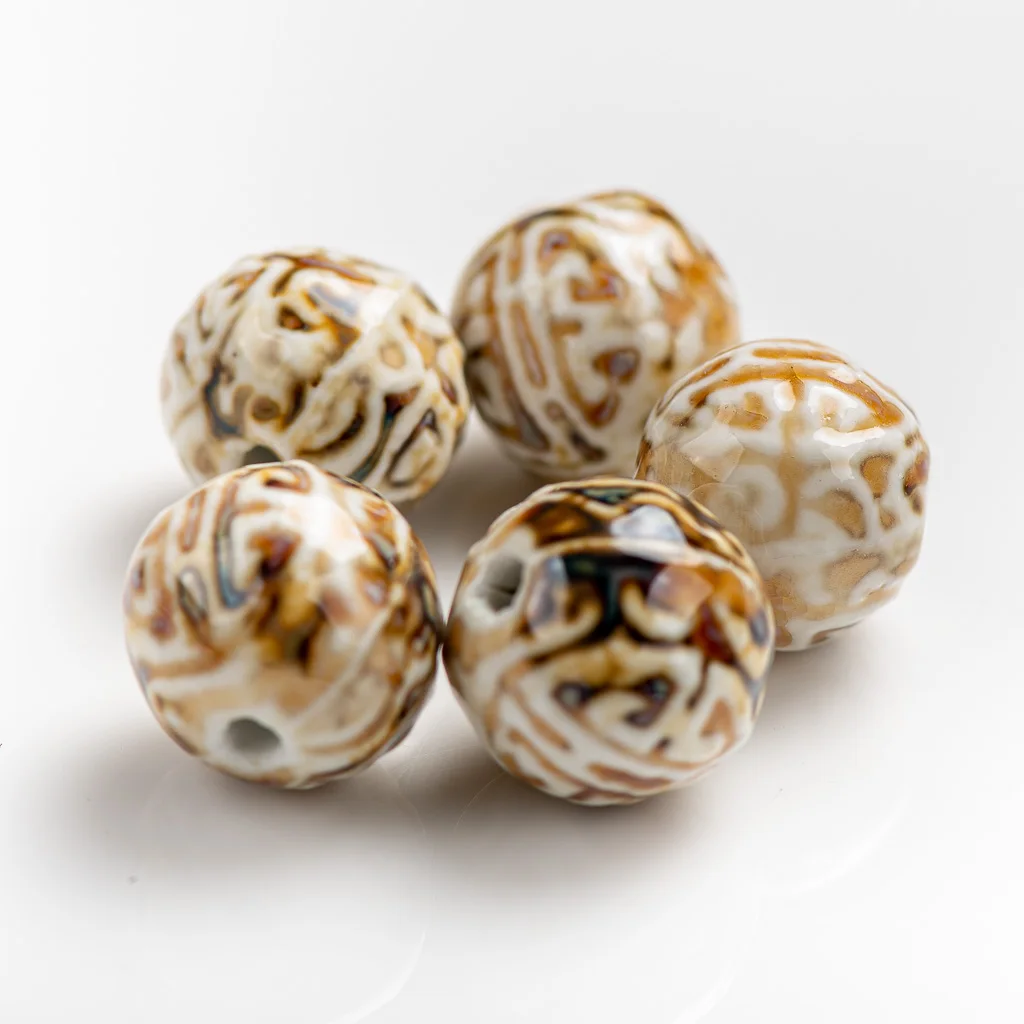 20 #5Pcs Ronde Vorm Keramische Kralen Hanger Twee Side Porselein Sieraden Deel Voor Ketting Armband Sieraden # XN076