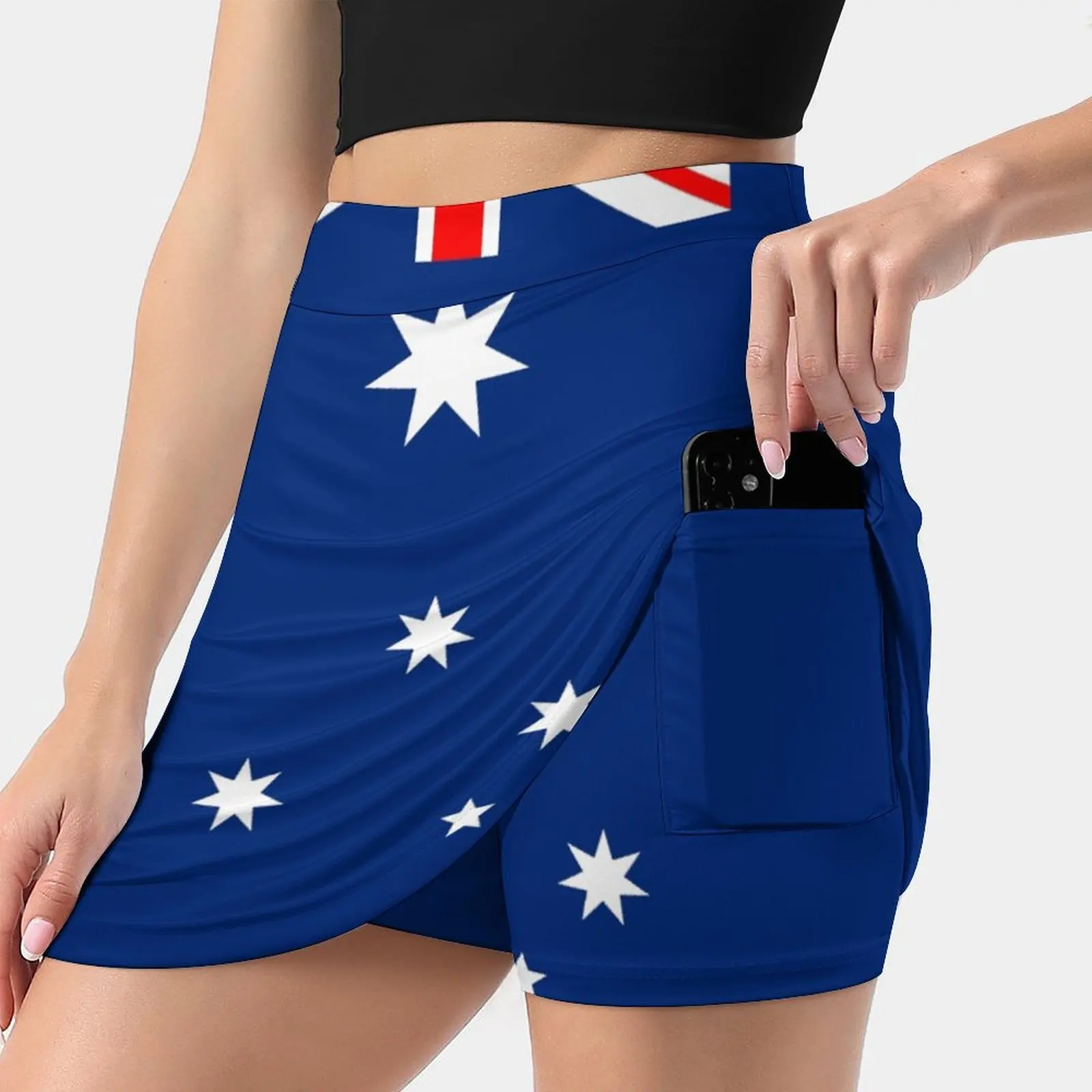 Australian Flag Design Adaptation Women's skirt Mini Skirts A Line Skirt With Hide Pocket Australian Australia Aussie Flag