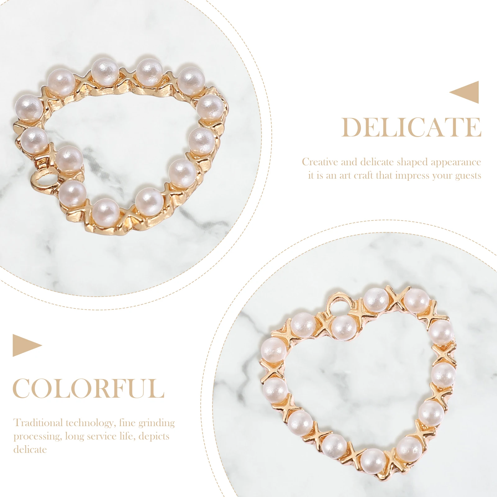 

10pcs Pearl Rhinestone Pendants Alloy Charms Lovely DIY Jewelry Accessories Necklace Decorative Hair nament Craft