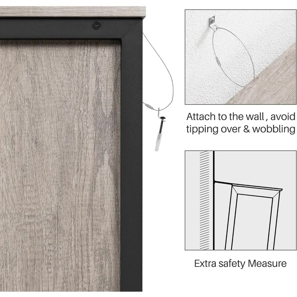 XMSJ HOJ-Armoire de rangement autoportante avec porte simple et étagères réglables, armoire à 4 portes de proximité