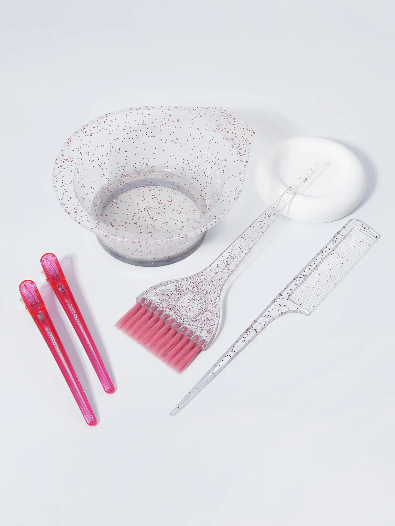 

5 pieces/set hair dye brush bowl and pointed tail comb hair clip hair dye brush bowl hair dye set Special for real hair wigs ﻿