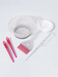 5 pieces/set hair dye brush bowl and pointed tail comb hair clip hair dye brush bowl hair dye set Special for real hair wigs ﻿