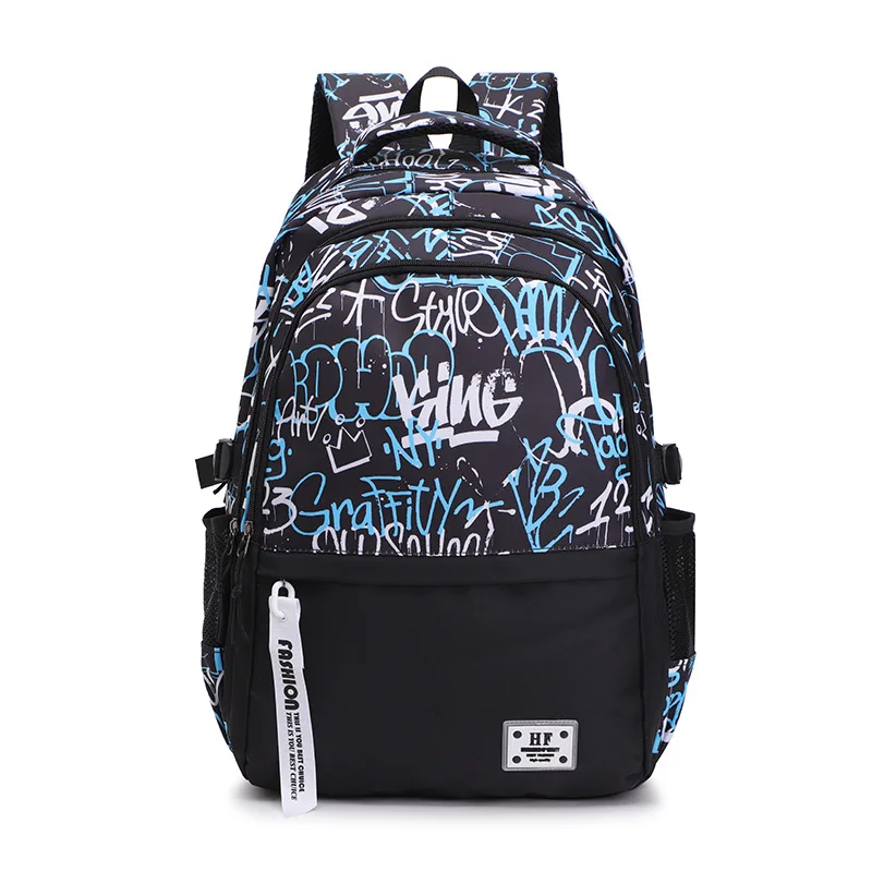 Graffiti print Teenage Boys School Bags High Middle School Students Schoolbag Outdoor Travel backpack Laptop Backpack Teen Book