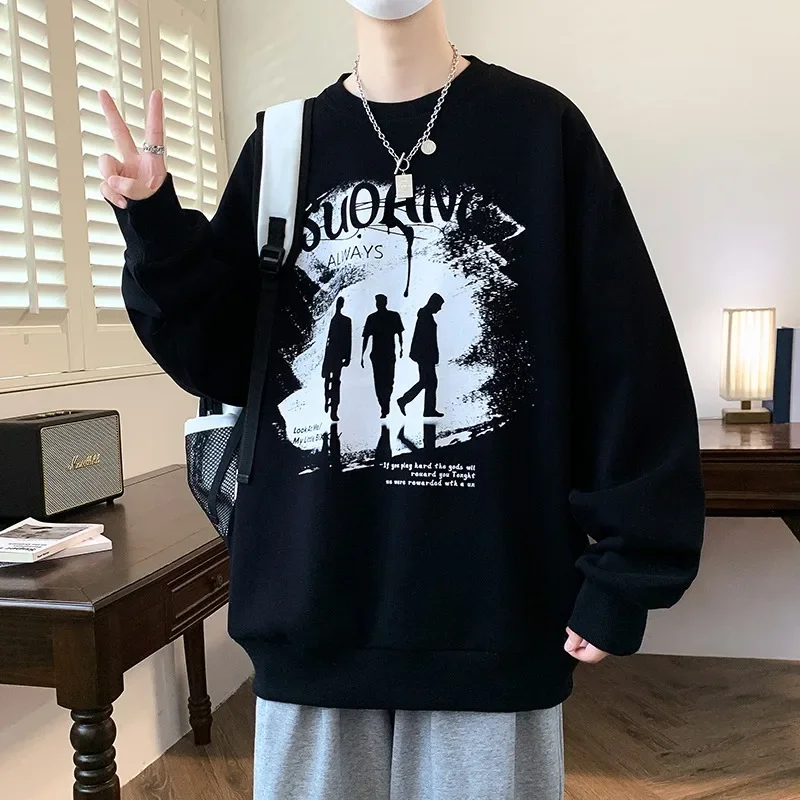 

Vintage Hoodies Men American Style Chic Baggy High Street Long Sleeve All-match Fashion Casual Clothing College Hipster Daily