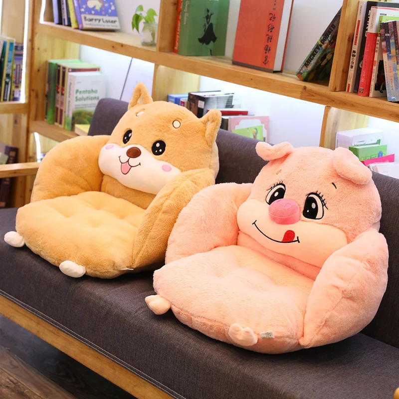 Creative Cartoon Rabbit Plush Semi-enclosed Animal Seat Cushion Thickened Office Chair Cushion for leaning on student Buttock cu