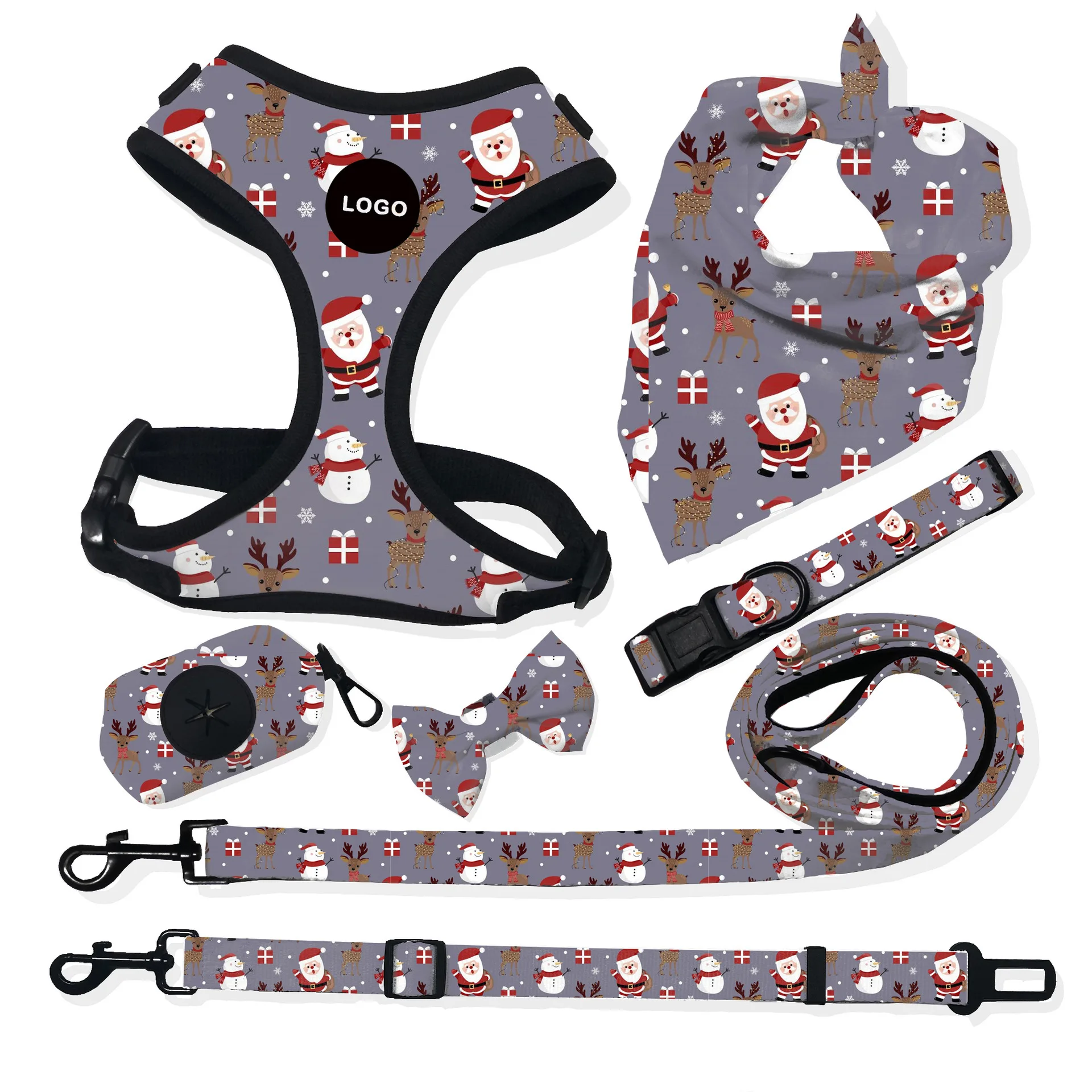 

Custom printed mesh breathable vest type pet chest strap traction rope set outdoor dog walking rope collar