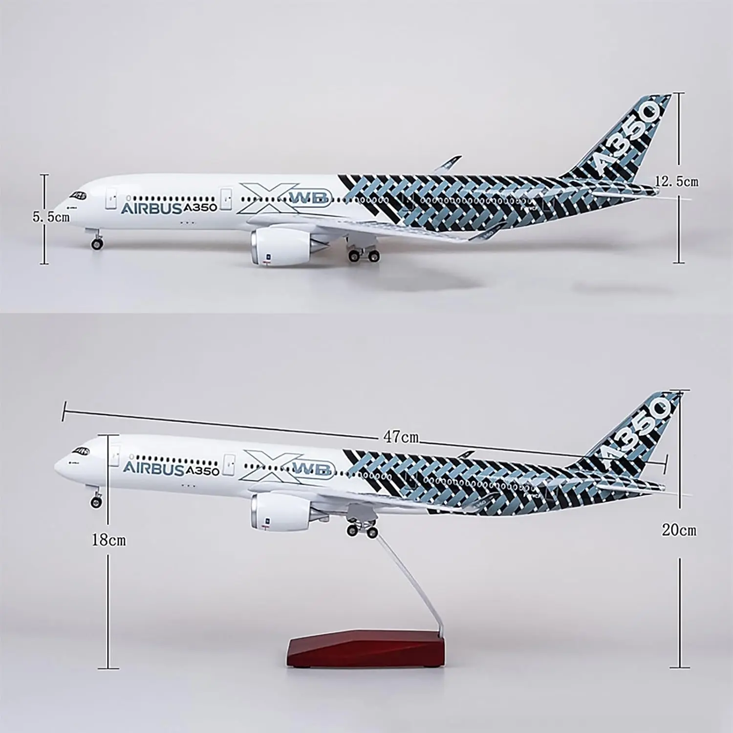 1:150 A350 Prototipo Modello di Aereo Aviazione Civile Rivestimento In Fibra di Carbonio Jet Aereo Airlines Diecast Regalo di Aviazione Aerospaziale
