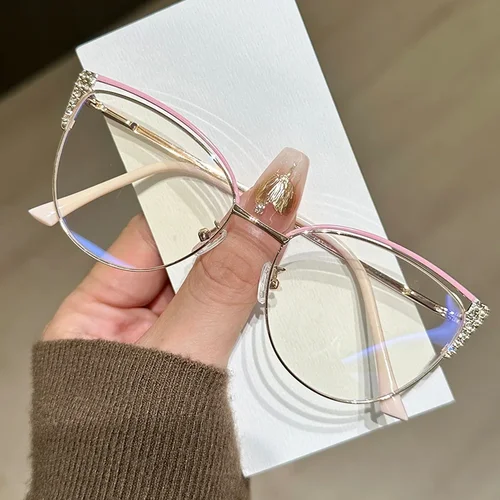 Imagen 1 del producto Gafas de bloqueo de luz azul para mujer, gafas ópticas, protección ocular, gafas para ordenador, gafas de diseñador de marca de moda