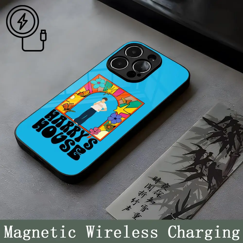 Singer H-HaRRy S-Styles Strong Magnetism Glass For iPhone 16ProMax 14 15 13 12 15 11 Pro Max Plus Mini Coque