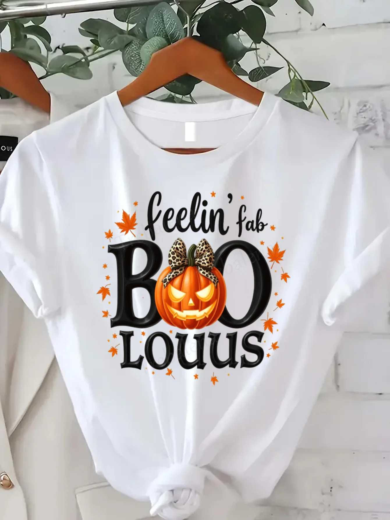 

Футболка с круглым вырезом Feelin' Fabulous Halloween Pumpkin T-Shirt Женская милая осенняя футболка больших размеров с короткими рукавами Модный повседневный топ