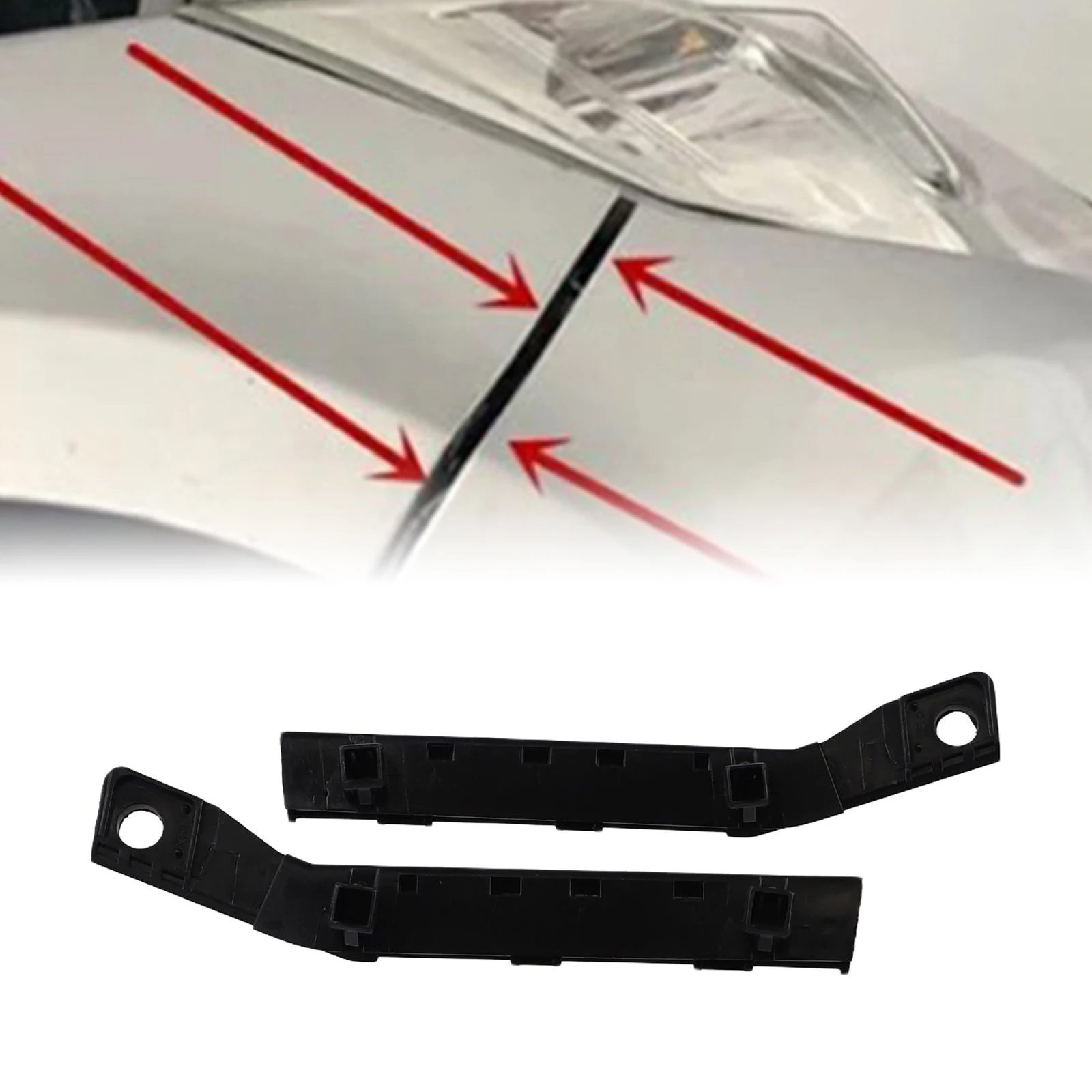 

1 Pair Left Right Front Bumper Bracket Support Retainer Holder Fit For Nissan Qashqai 2014 2015 2016 Black Plastic