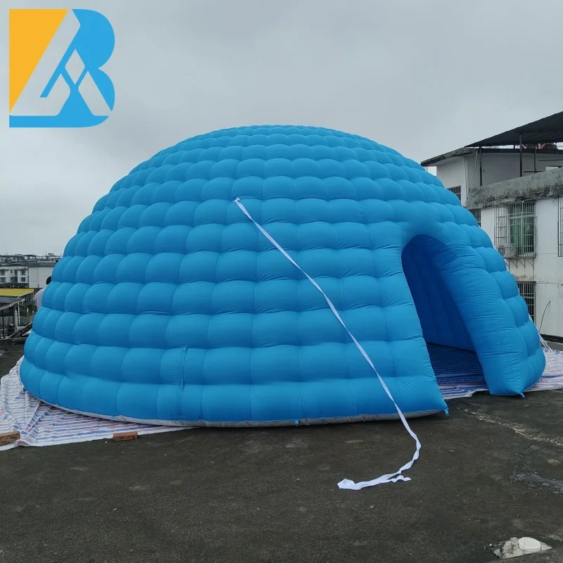 Private Party Event Space Light Blue Inflatable Portable Igloo Tent for Corporate Event Rentals Toys