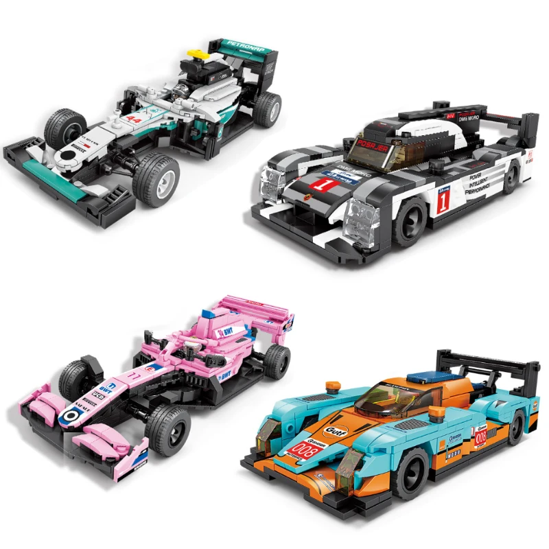 F1 Speed Champions Racing Sports Car Supercar Rally Echnique Vehicle Figures Classic Racers Building Blocks Model Kids Toys Gift