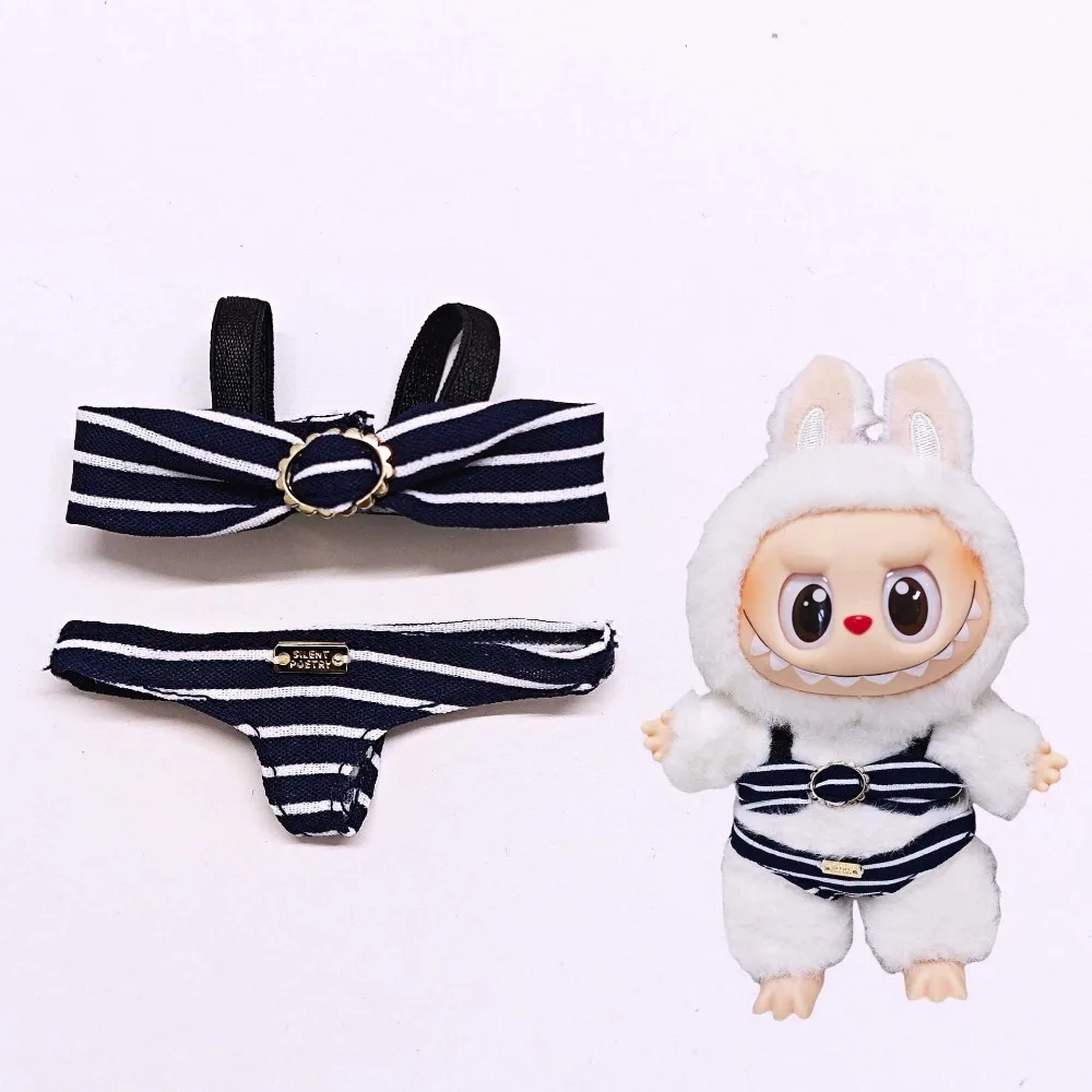

For 15/17cm Labubu Clothing Outfit Sexy Bikini Set Doll Swimsuit Summer Swimsuit Sitting Party Changing Dress Game DIY Gift Toys