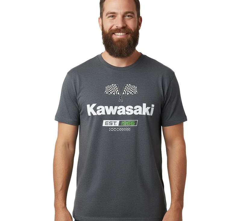 

Kawasaki EST. 1966 Printed Cotton T-shirt 2026 New Summer Men's and Women's Harajuku Clothing Fashion Casual Motorcycle T-shirt