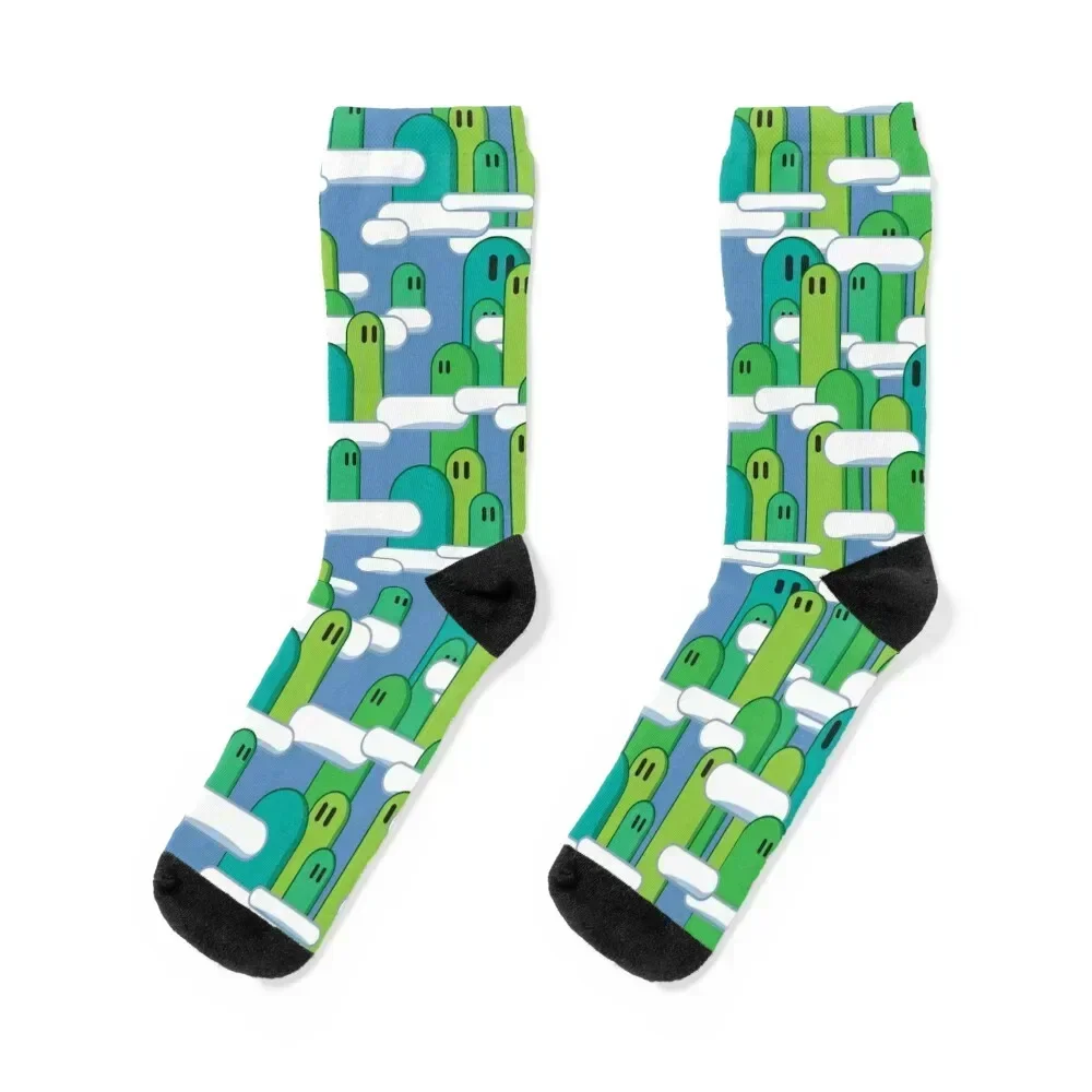 

Dinosaur Land Hills - Classic Video Game Landscape Socks sport Argentina gym fashionable Men's Socks Women's