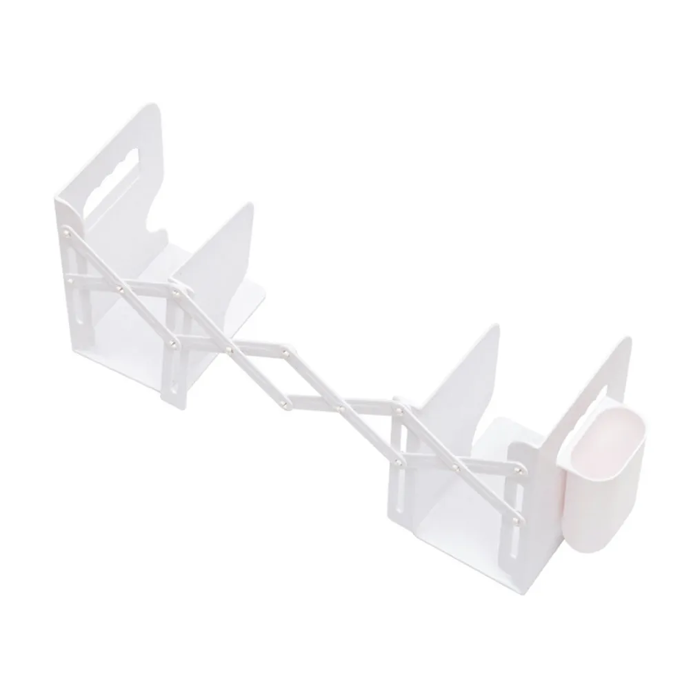 Premium ABS Adjustable Telescopic Bookend Office Desktop Bookshelf Book Organizer Pen Holder Stretching Storage Rack