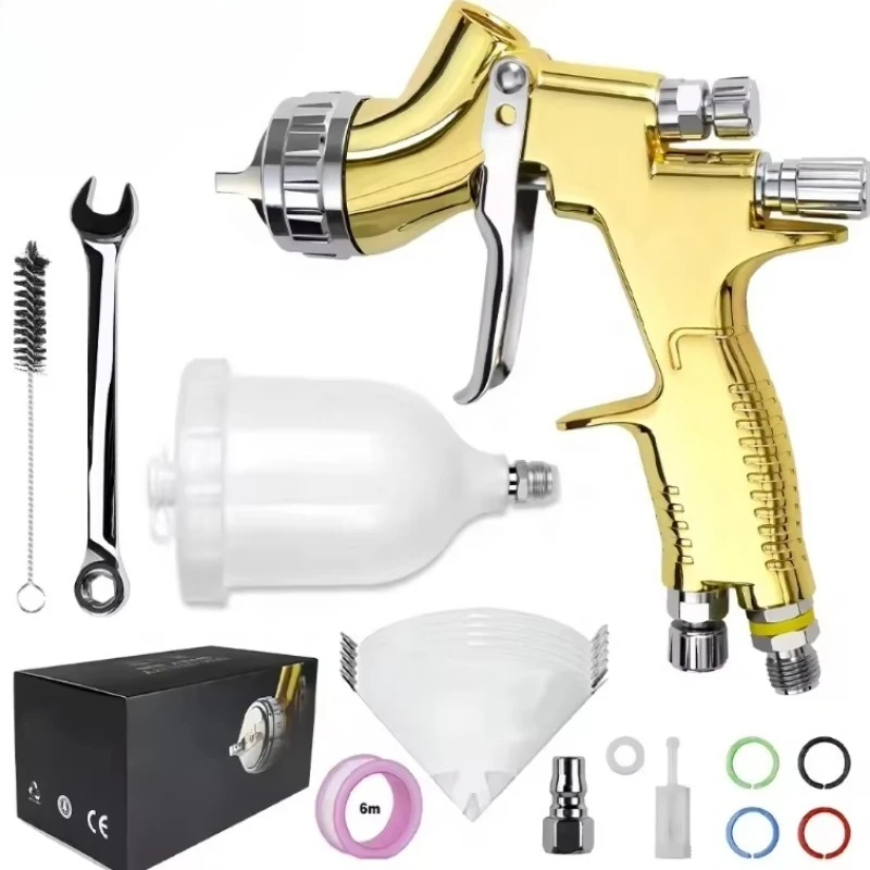 Industrial Grade High Atomization Home Pneumatic Spray Tools Hot Sale 1.3mm/1.8mm Steel Nozzle Car Paint Spray Gun