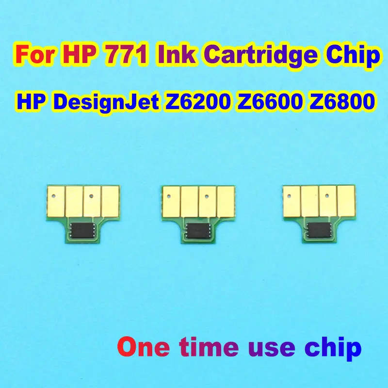 

Disposable Printer Ink Cartridge Chip For HP 771 New Upgrade Chip For HP DesignJet Z6200 Z6600 Z6800 MBK RED M Y LM LC PBK LGY