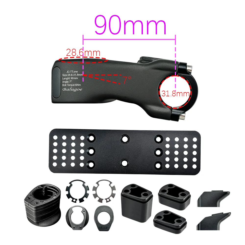 26 BALUGOE MTB Fietsstuurpen Verticale Pijpsteun HandvatTriathlon Gemodificeerde Highway Bike TT-handgreep, Lepelzijhandgreep, 28,6-31,8MM