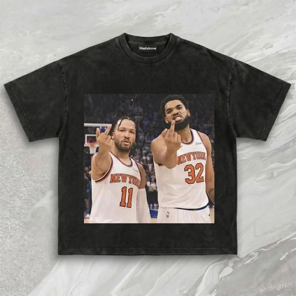 Jalen Brunson T Shirt New York Knicks 230g Heavyweight 100% Cotton Hip Hop Vintage Bootleg Graphic Tee Unisex Oversized Top Brunson 