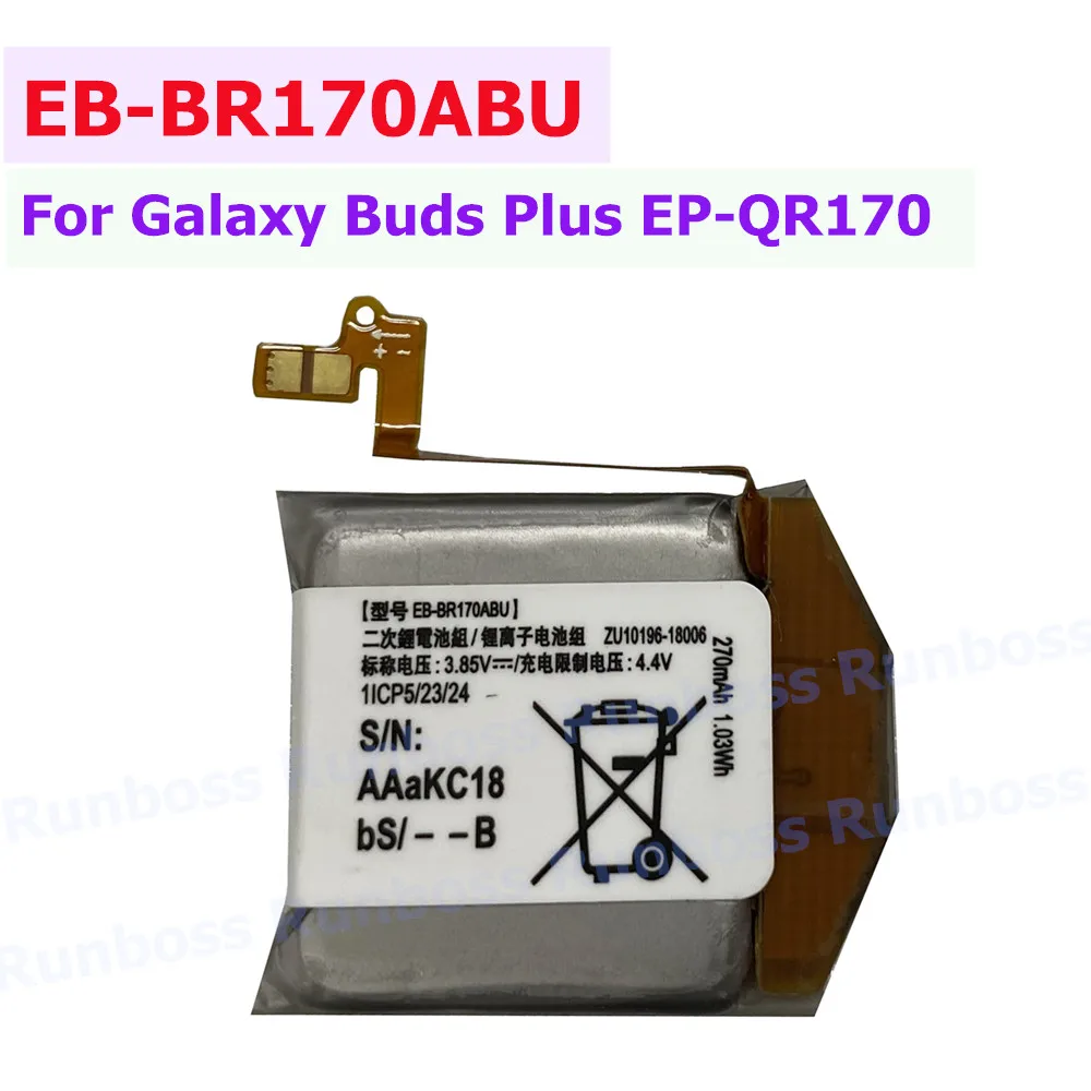 New EB-BR170ABU 42mm 270mAh Battery For Samsung Galaxy Buds Plus EP-QR170 R170 BR170 Earphone Compartment Battery SM-R170