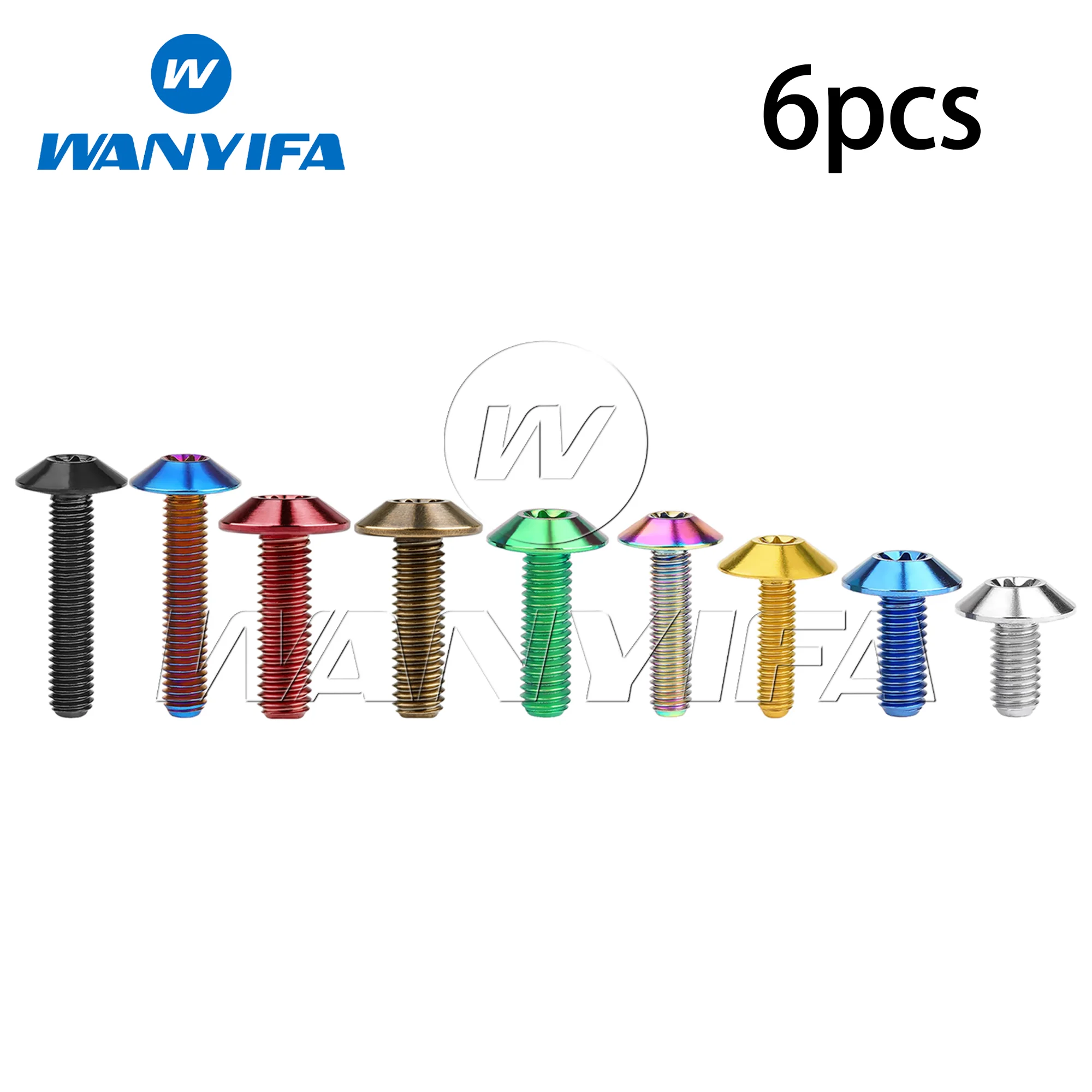 Wanyifa Titanium Bolt M6x12 15 20 25 30 35mm T30 Torx Head Motor Bicycle Bolts Screws 6pcs/lot