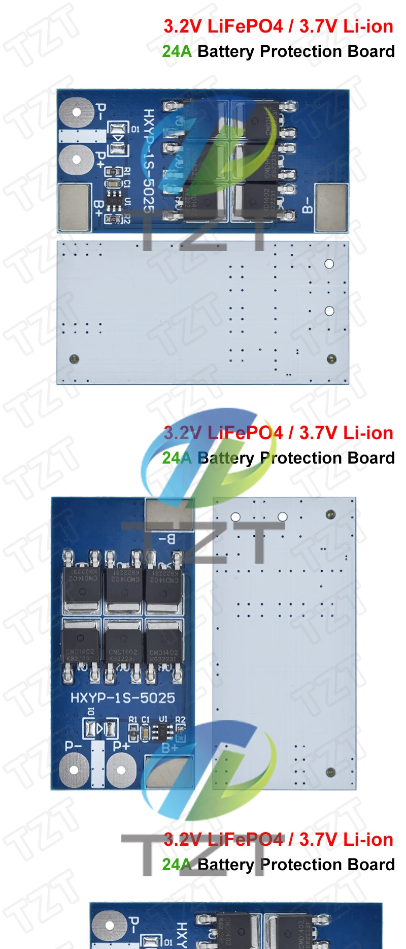 TZT 1S 3.2V 3.7V 24A LiFePO4 Li-Ionen-Lithium-Batterie-Schutzplatine BMS PCB PCM Zellenpack Überlade- und Tiefentladungsschutz – Detail 4