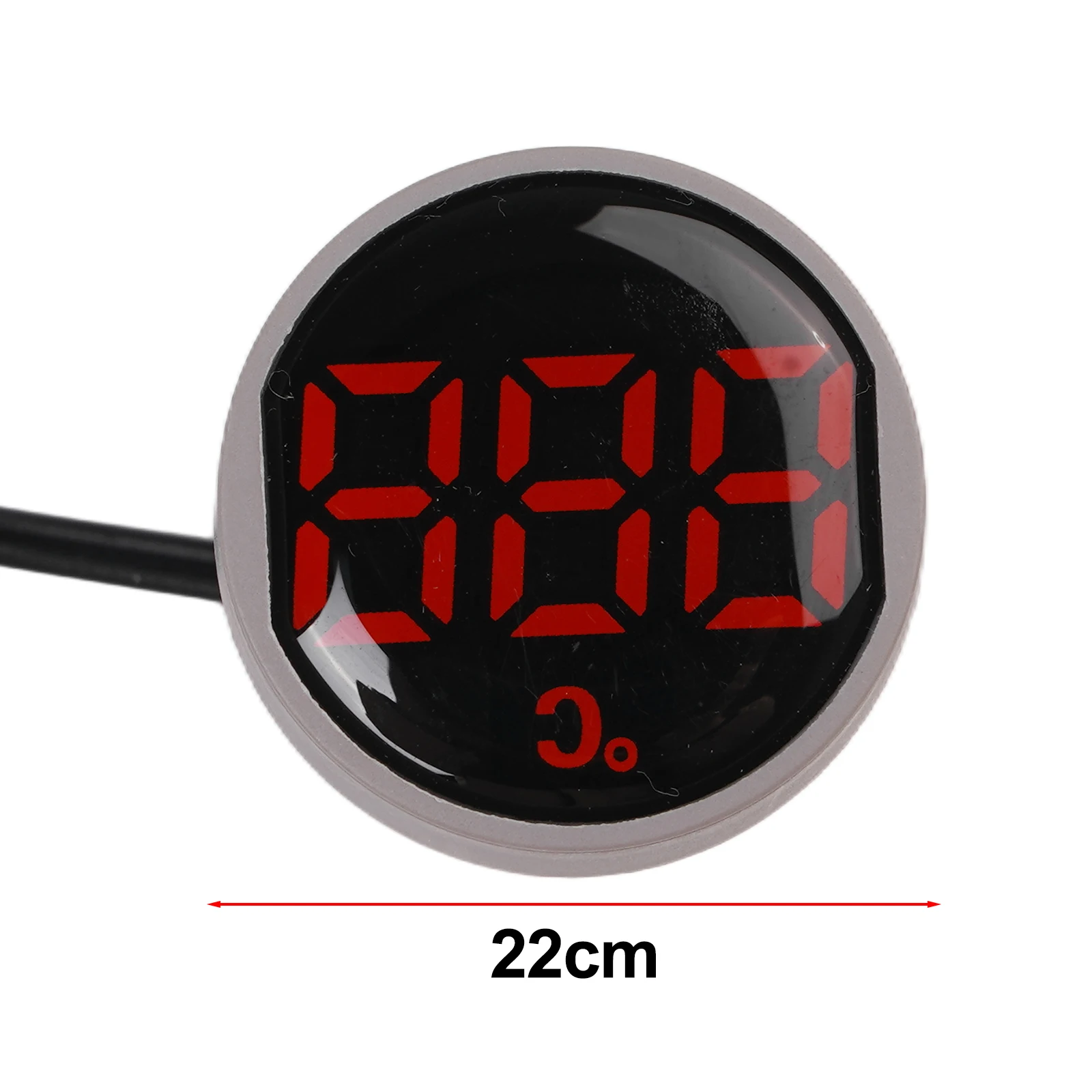 Round Digital Thermometer 22mm LED Display Red For DC 5V 12V 24V 48V Temperature Indicator Meter Industrial Control Panel Gauge