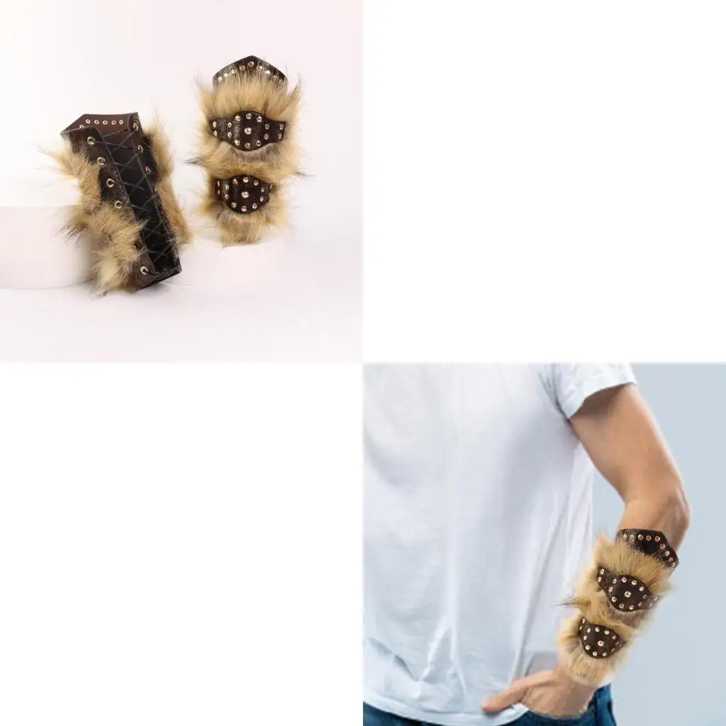 

Средневековые браслеты-манжеты, украшенные заклепками из искусственной кожи, браслеты регулируемого размера для любителей моды