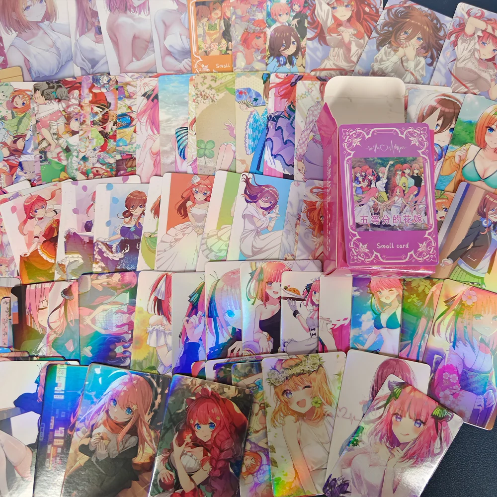 100 Pc/set The Quintessential Quintuplets Manga Laser Lomo Card Album Comic Characters Photocard Fans Collection Cards