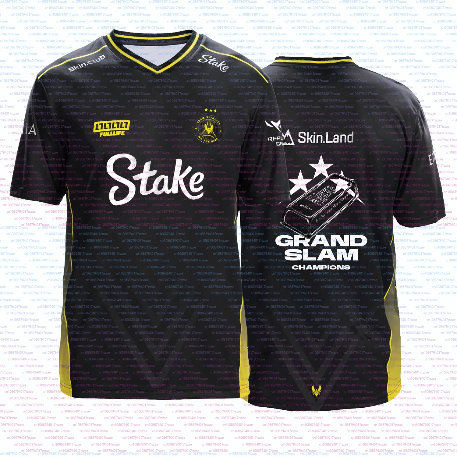2026 New 3D Print E Sport Team Vitality Grand Slam Champions V-neck Team Uniform Fans Summer Breathable T-shirt Casual Tops Tee