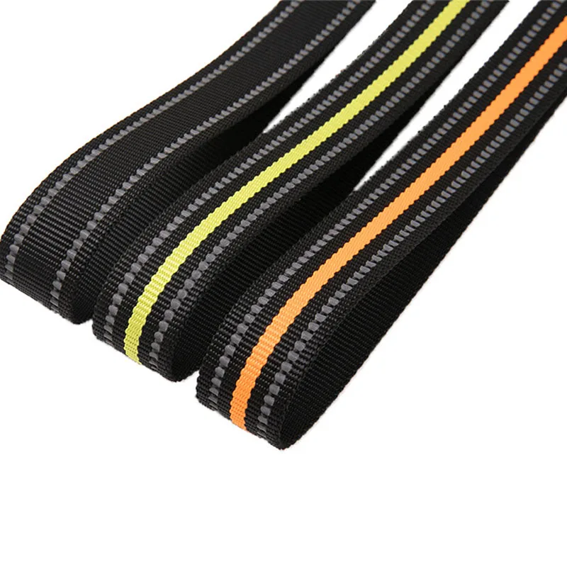 5 Meters 15mm/20mm Safety Reflective Webbing Ribbon Strip Green Orange Black for Bag Strap Pet Collar Handmade Accessories