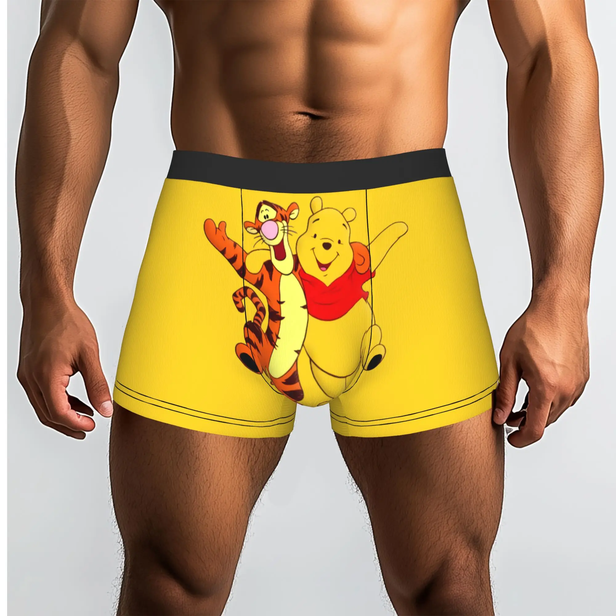 Custom My Friends Cartoon T-Tigger Pooh Boxer Shorts For Homme 3D Print Anime Underwear Panties Briefs Breathable Underpants