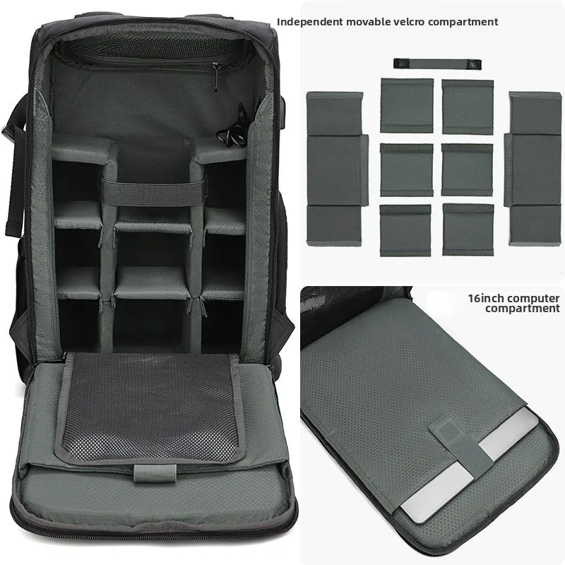 Bolsa para câmera de ombro duplo slr, à prova d'água e antirroubo, grande capacidade, filme, drone, bolsa ao ar livre, ombro duplo
