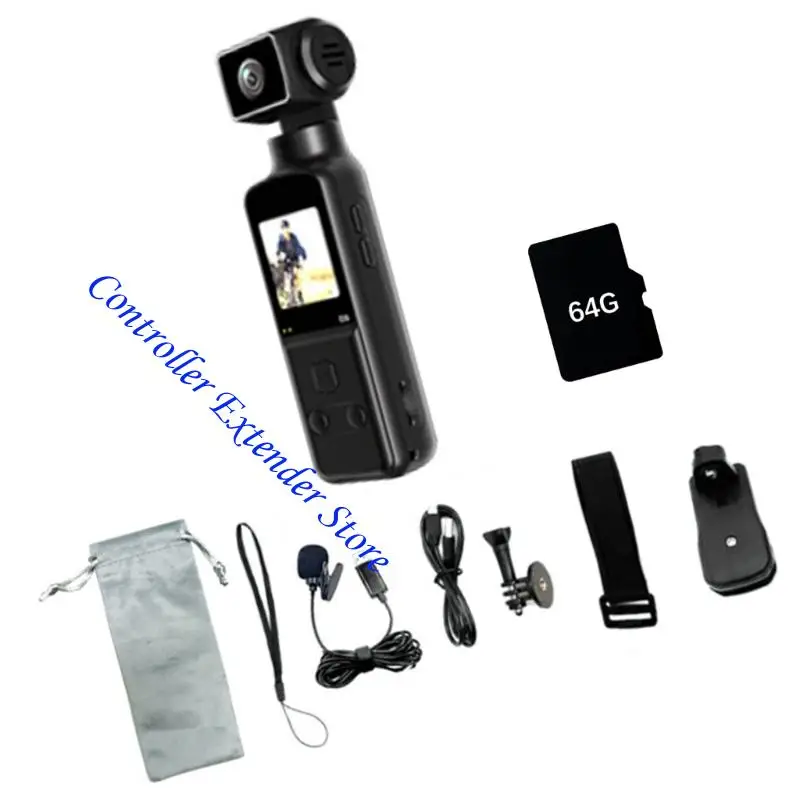 N84B Wireless WiFi 5K Action Camera 270° Rotating Lens Lightweighted Portable for Cycling Recording 128G/64G/32G optional