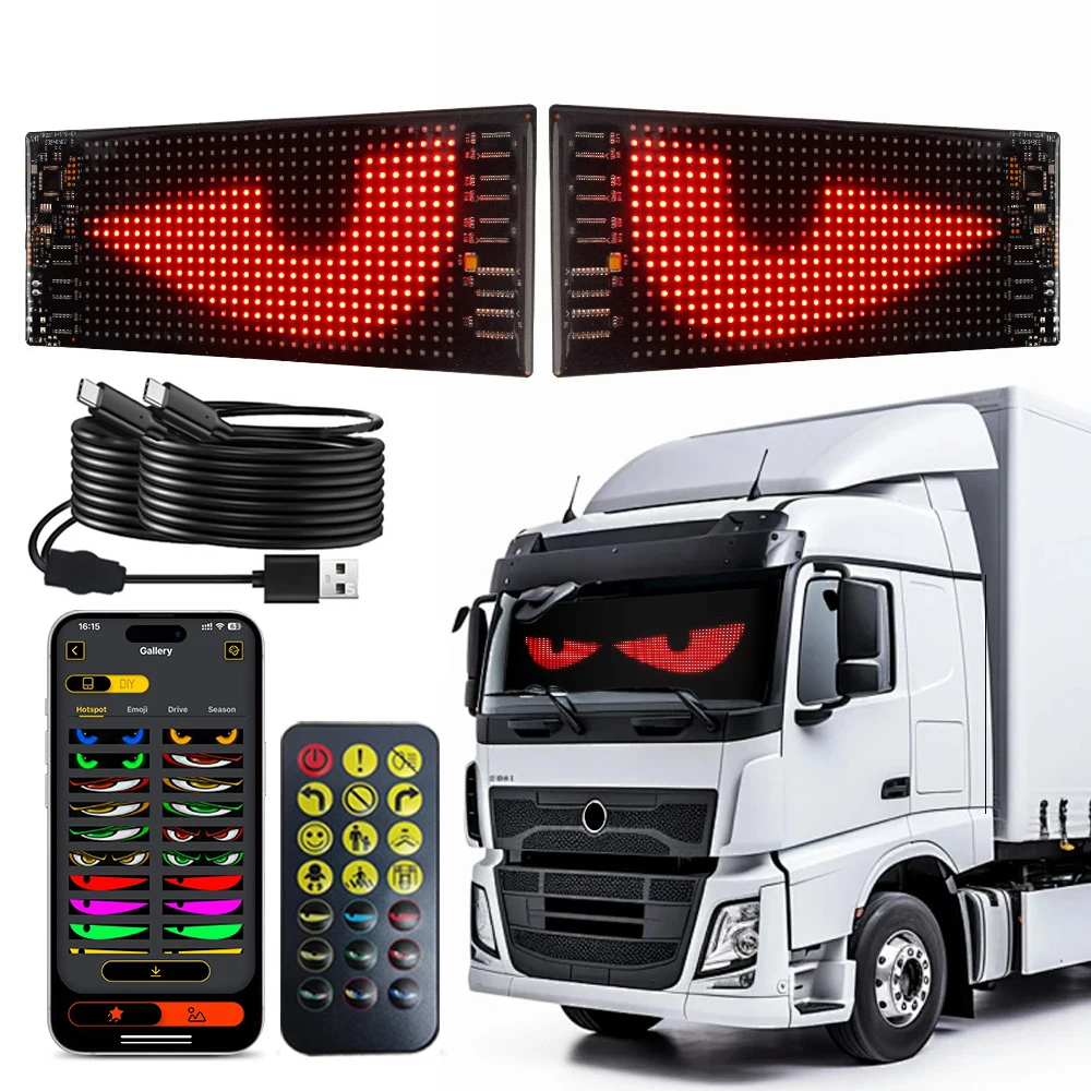 

LED Matrix Pixel Panel Display Screen Flexible RGB Car Pattern Graffiti Scrolling Text Animation Shop Reminder Light Bluetooth