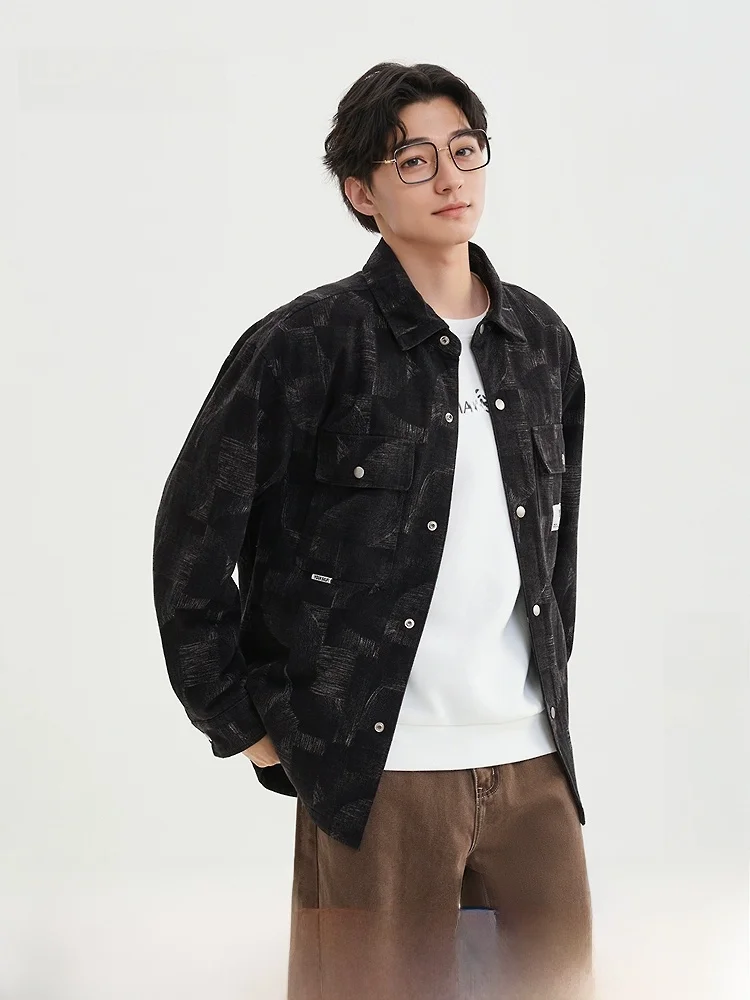 

Men's Winter Workwear Jaet Simulation Faux Fur Embroidery irt Collar ket Knitwear Casual Sle Long Sve Regular Fit