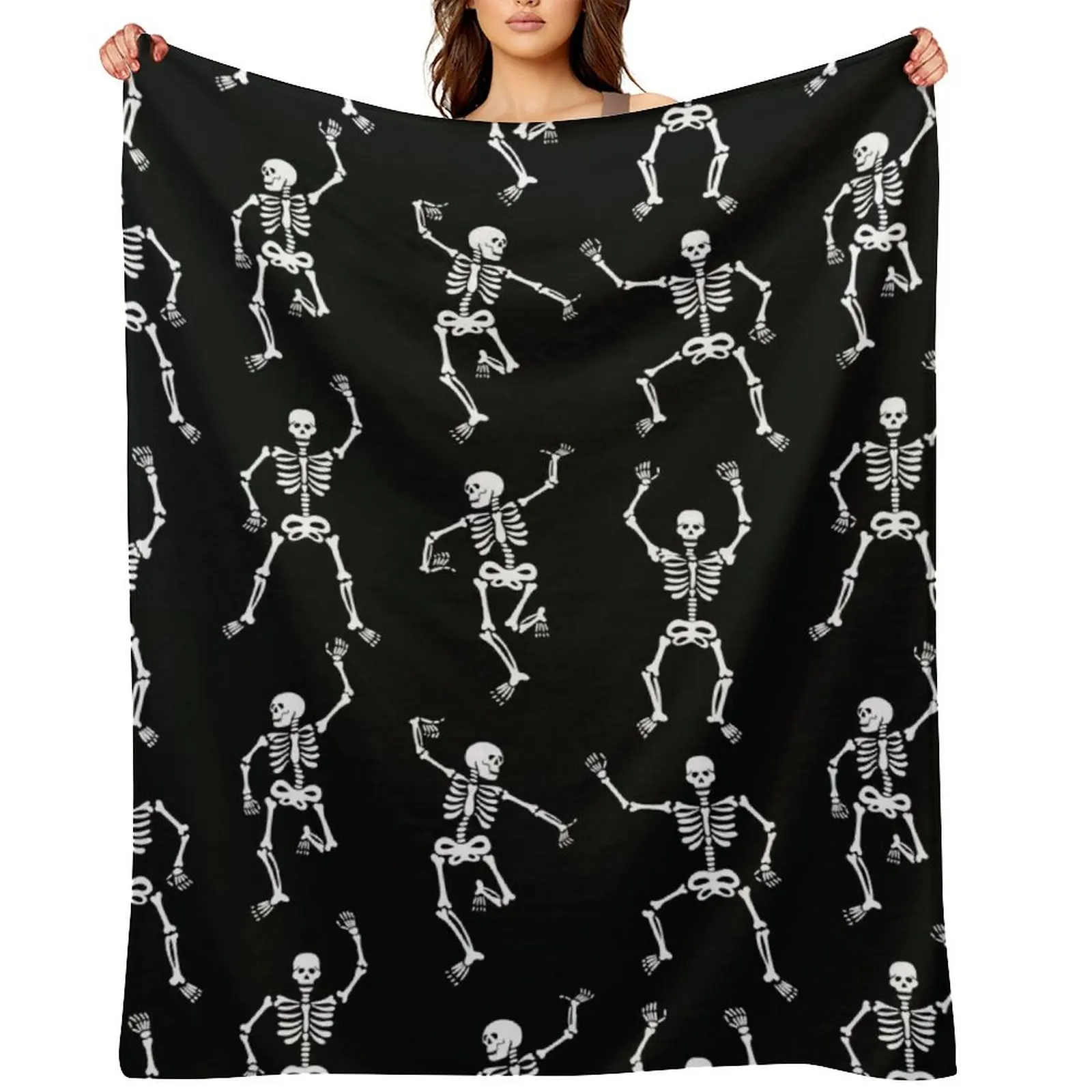 

Skeletons Dancing Throw Blanket Soft Plaid Softest cosplay anime Summer Beddings Blankets