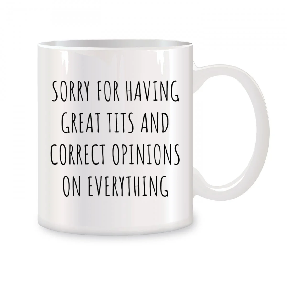 Sorry for Having Great Tits and Correct Opinions Mugs For Colleague Birthday Gifts Novelty Coffee Ceramic Tea Cups White 11 oz