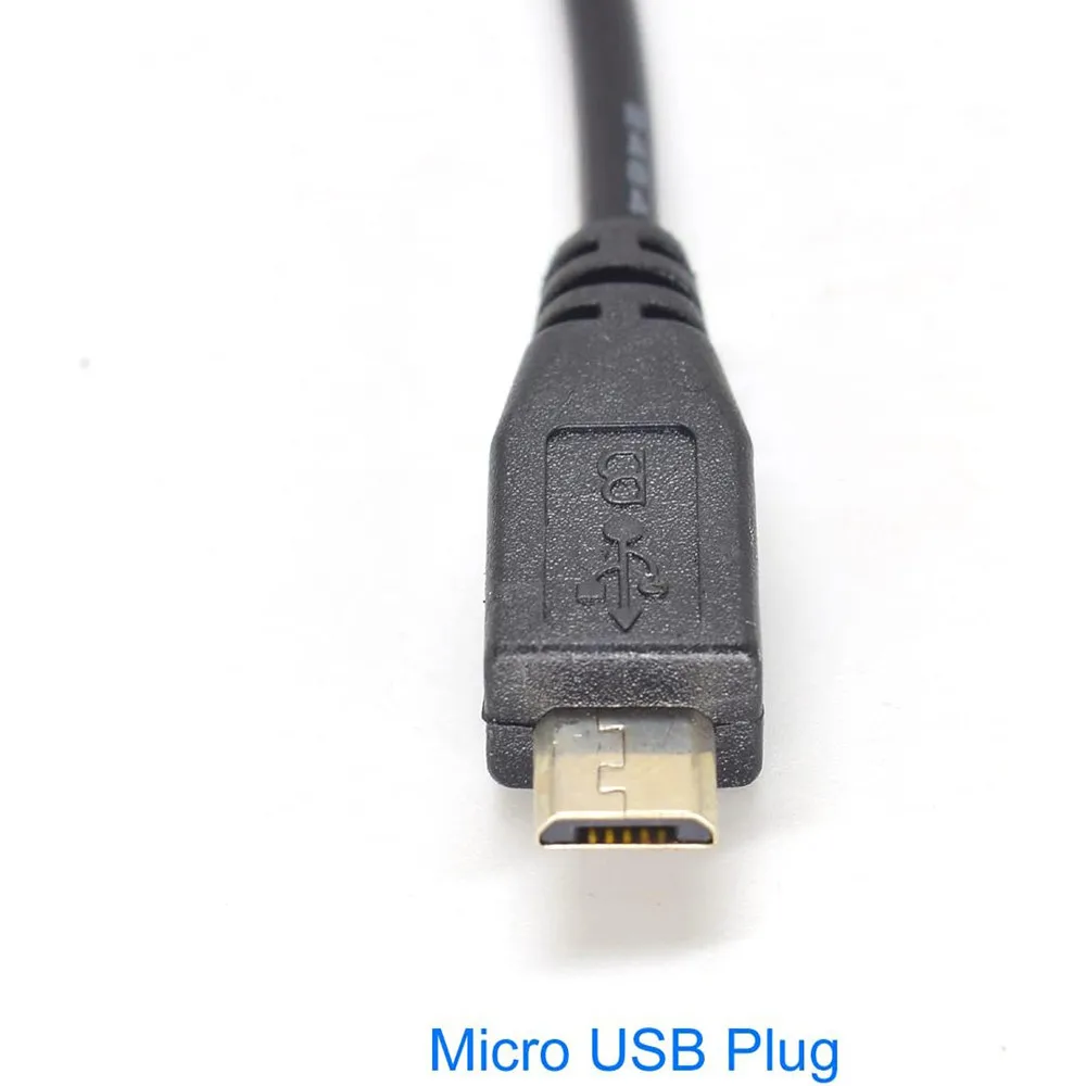 5pcs Micro USB Male Plug Cable 12inch 30cm 5V 3A 22AWG 2 Wires Power Pigtail Cable Cord DIY Black, 1 feet