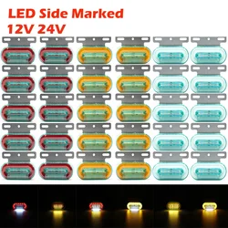 10PCS 12V 24V LED Car Truck Side Marker Lights External Lights Signal Indicator Lamps Warning Tail Light 3 Modes Trailer Lorry