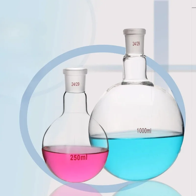 Heat Resistant Borosilicate Glass Single Mouth Flask 24# Ground Joint For Chemical Distillation Receiving Experiment