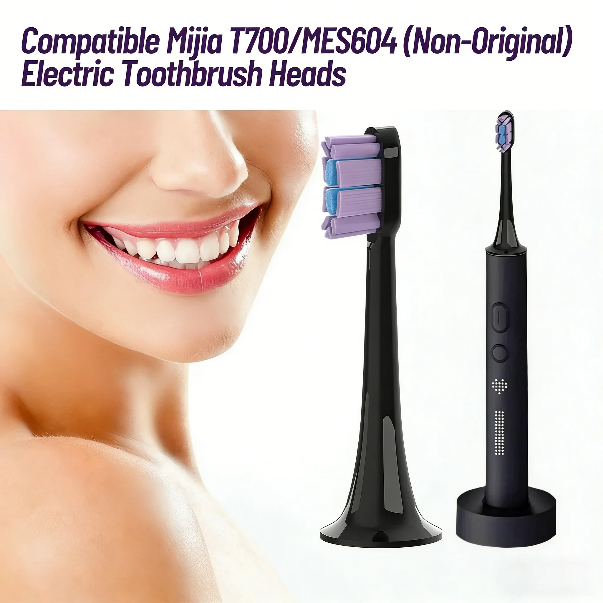 5/10PCS Replacement Brush Heads For MIJIA T700 Mes604 Sonic Electric Toothbrush Dupont Bristle with Caps Sealed Pack